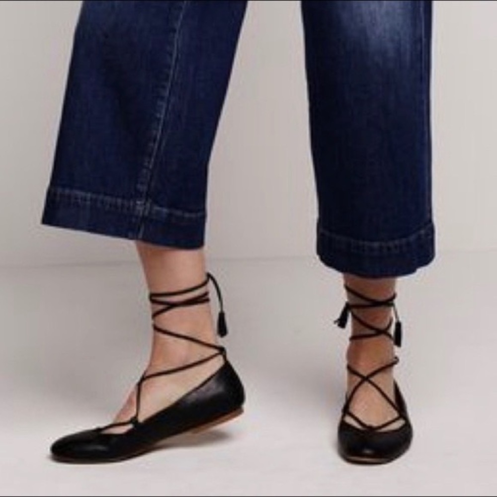 Madewell Inga Lace-up leather Ballet flats